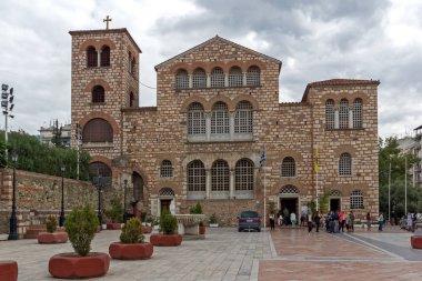 Thessaloniki, Yunanistan - 30 Eylül 2017: Antik Bizans Kilisesi, Aziz Demetrius Selanik şehir, orta Makedonya, Yunanistan ortasına