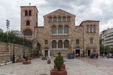 Thessaloniki, Yunanistan - 30 Eylül 2017: Antik Bizans Kilisesi, Aziz Demetrius Selanik şehir, orta Makedonya, Yunanistan ortasına