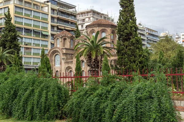 Selanik, Yunanistan - 30 Eylül 2017: Selanik şehir merkezinde panagia Chalkeon Antik Bizans Kilisesi, Orta Makedonya, Yunanistan