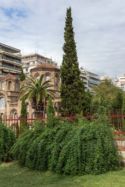 Selanik, Yunanistan - 30 Eylül 2017: Selanik şehir merkezinde panagia Chalkeon Antik Bizans Kilisesi, Orta Makedonya, Yunanistan