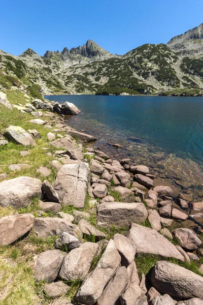Удивительный Пейзаж Озером Валявишко Гора Пирин Болгария — стоковое фото
