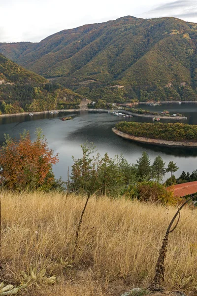 Zachód Słońca Ladscape Vacha Antonivanovtsi Zbiornik Góry Rodopy Plovdiv Region — Zdjęcie stockowe