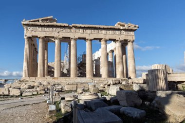 Atina, Yunanistan - 20 Ocak 2017: Atina Akropolis'te Parthenon Antik Binası, Attica, Yunanistan