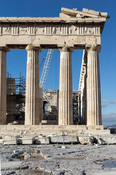 Atenas Grécia Janeiro 2017 Edifício Antigo Pártenon Acrópole Atenas Ática — Fotografia de Stock
