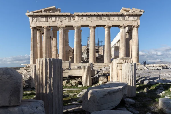Athens Greece January 2017 Ancient Building Parthenon Acropolis Athens Attica — Stock Photo, Image