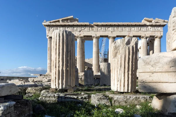 Atenas Grécia Janeiro 2017 Edifício Antigo Pártenon Acrópole Atenas Ática — Fotografia de Stock