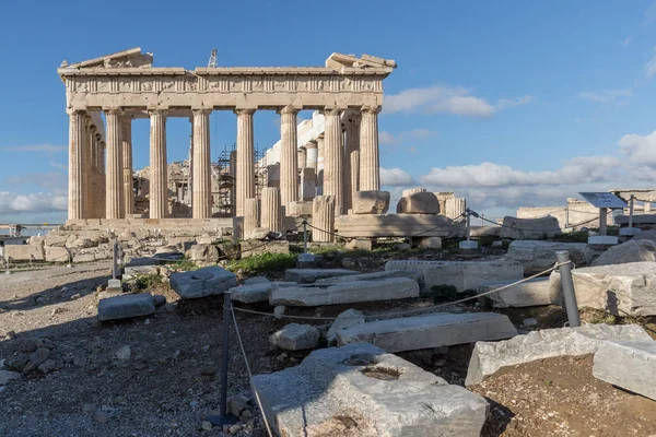 Athen Griechenland Januar 2017 Antikes Gebäude Des Parthenons Der Akropolis — Stockfoto