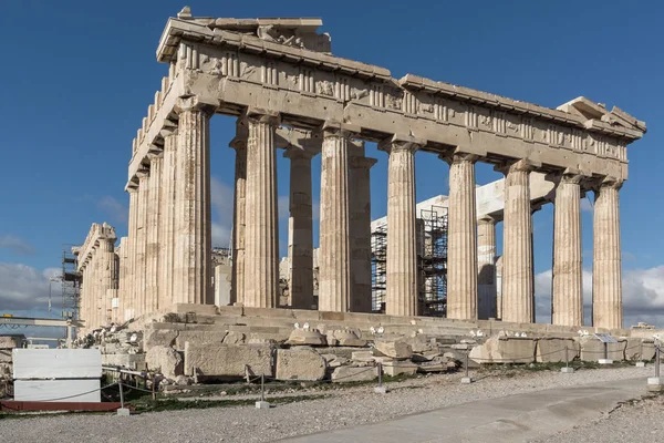 Atenas Grécia Janeiro 2017 Edifício Antigo Pártenon Acrópole Atenas Ática — Fotografia de Stock