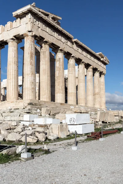 Atenas Grécia Janeiro 2017 Edifício Antigo Pártenon Acrópole Atenas Ática — Fotografia de Stock