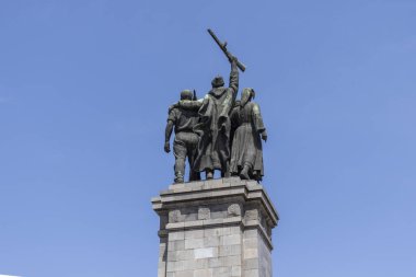 Sofya, Bulgaristan - 24 Nisan 2019: Sofya şehrinde Sovyet Ordusu Anıtı, Bulgaristan