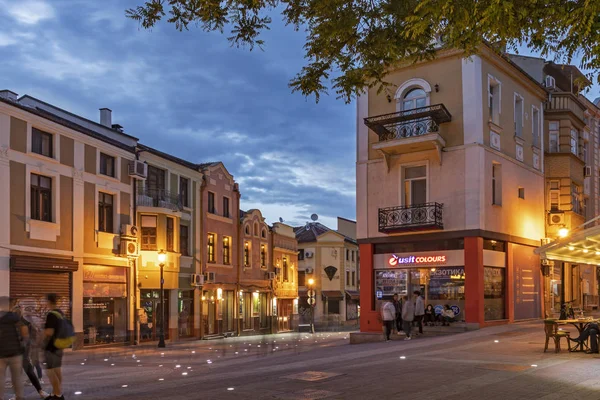 Plovdiv Bulgária Maio 2019 Vista Pôr Sol Das Ruas Distrito — Fotografia de Stock