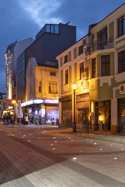 Plovdiv Bulgária Maio 2019 Vista Pôr Sol Das Ruas Distrito — Fotografia de Stock