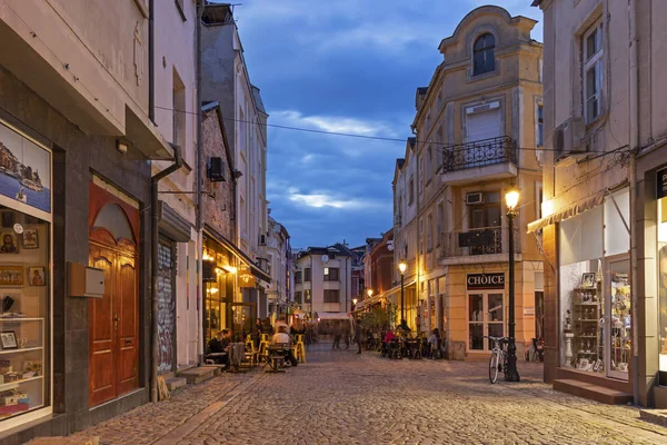 Plovdiv Bulgaria Maggio 2019 Vista Tramonto Delle Strade Del Distretto — Foto Stock