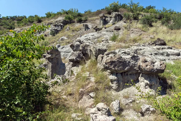 Nyári Táj Rock Formáció Stone Dolls Kuklica Közelében Város Kratovo — Stock Fotó