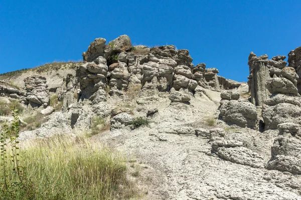 Summer Landscape Rock Formation Stone Dolls Kuklica Town Kratovo Republic — Stock Photo, Image