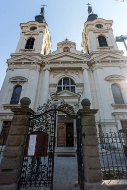 Sremski Karlovci, Voyvodina, Sırbistan - 11 Kasım 2018: Srijemski Karlovci kasabasındaki Ortodoks Aziz Nikolaos Katedrali kilisesi, Voyvodina, Sırbistan
