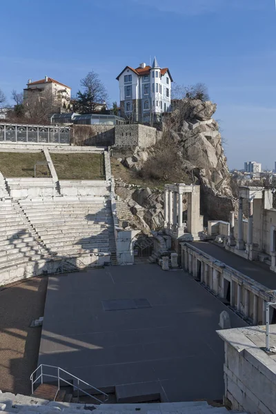 Ruïnes Van Het Oude Romeinse Theater Van Philippopolis Stad Plovdiv — Stockfoto