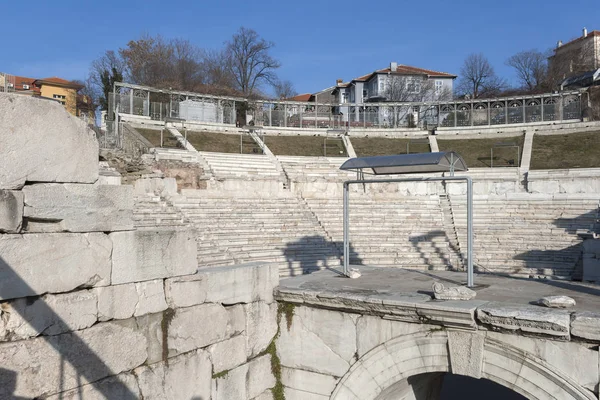 Ruinas Del Antiguo Teatro Romano Filipópolis Ciudad Plovdiv Bulgaria — Foto de Stock