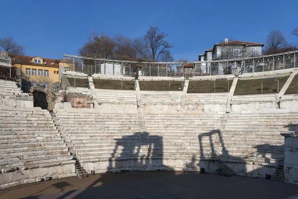 Ruínas Antigo Teatro Romano Filipópolis Cidade Plovdiv Bulgária — Fotografia de Stock