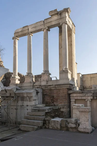 Ruínas Antigo Teatro Romano Filipópolis Cidade Plovdiv Bulgária — Fotografia de Stock