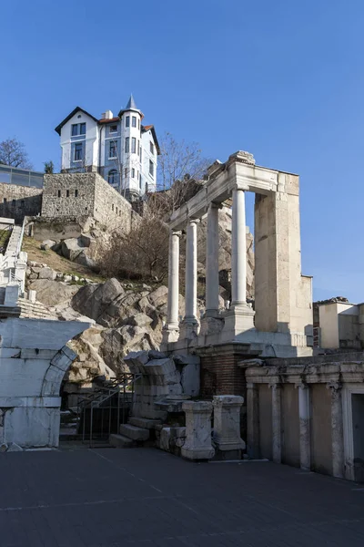 Ruínas Antigo Teatro Romano Filipópolis Cidade Plovdiv Bulgária — Fotografia de Stock