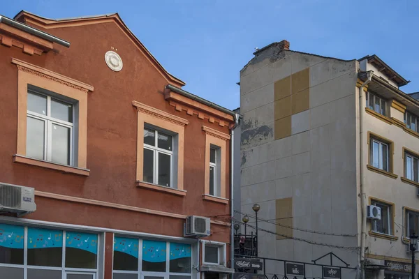 Plovdiv Bulgarie Février 2019 Coucher Soleil Sur Les Rues Piétonnes — Photo