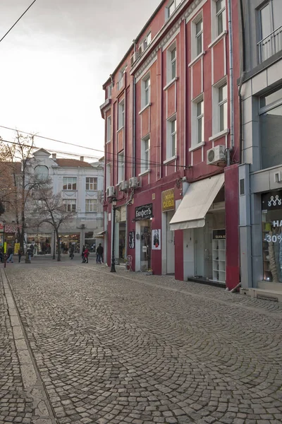 Plovdiv Bulgaria Febrero 2019 Vista Del Atardecer Las Calles Pedestianas —  Fotos de Stock