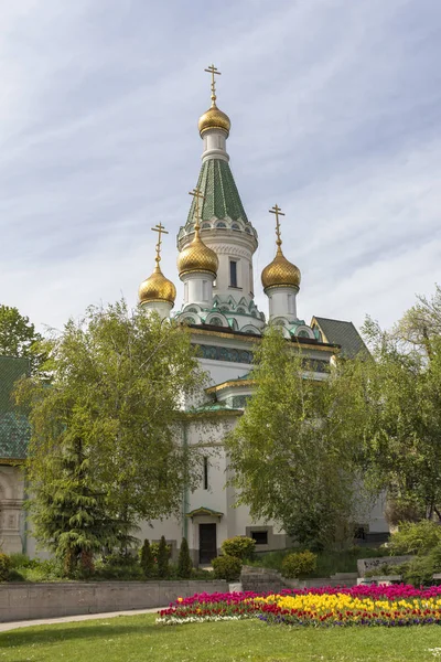 索非亚 保加利亚 2019年4月24日 保加利亚索非亚金色圆顶俄罗斯教堂的迷人景色 — 图库照片