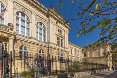 Novi Sad, Voyvodina, Sırbistan - 11 Kasım 2018: Novi Sad Şehrinin merkezinde Voyvodina Müzesi Binası, Voyvodina, Sırbistan