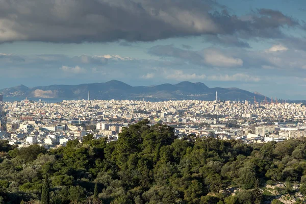 Panoramablick Auf Die Stadt Athens Von Der Akropolis Attika Griechenland — Stockfoto