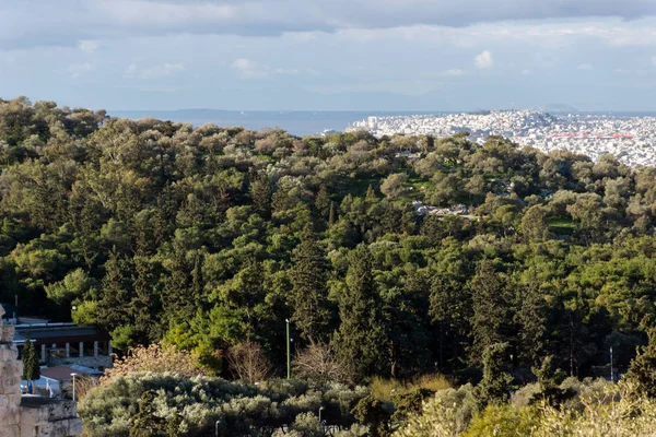 Panoramablick Auf Die Stadt Athens Von Der Akropolis Attika Griechenland — Stockfoto
