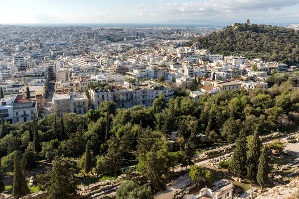 Panoramiczny Widok Ateny Akropolu Attyka Grecja — Zdjęcie stockowe