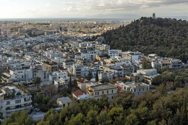 Panoramablick Auf Die Stadt Athens Von Der Akropolis Attika Griechenland — Stockfoto