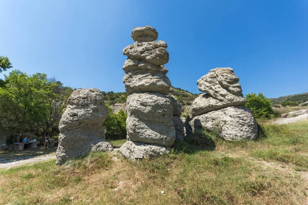 Landscape with Rock formation The Stone Dolls of Kuklica near town of Kratovo, Republic of North Macedonia