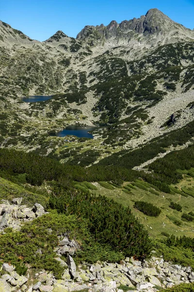 Krajobraz Jeziorami Przeważnie Dzhangal Valyavishki Chukar Peaks Góra Pirin Bułgaria — Zdjęcie stockowe