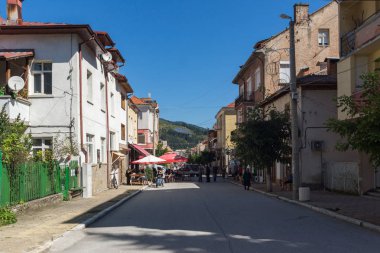 Chepelare, Bulgaristan - 14 Ağustos 2018: Ünlü Bulgar kayak merkezi Chepelare,Smolyan Region, Bulgaristan
