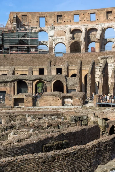 Ρώμη Ιταλία Ιουνίου 2017 Πανόραμα Του Εσωτερικού Μέρους Του Κολοσσαίο — Φωτογραφία Αρχείου