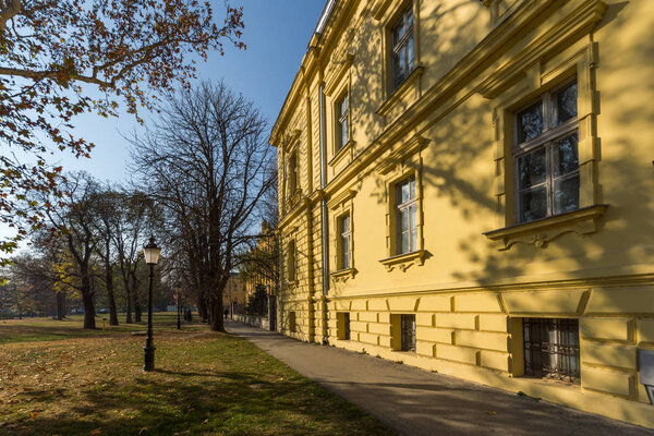 SREMSKI KARLOVCI, VOJVODINA, SERBIA - NOVEMBER 11, 2018: Building of Serbian Orthodox Theological Seminary in town of Srijemski Karlovci, Vojvodina, Serbia