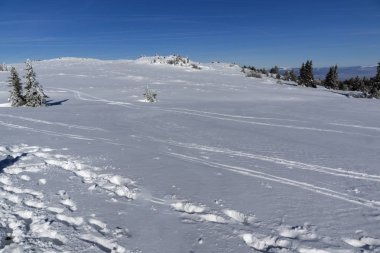 Vitosha Dağı 'nın kış manzarası, Sofya Şehir Bölgesi, Bulgaristan