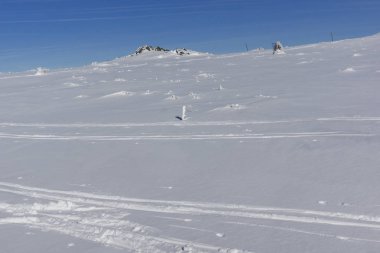 Vitosha Dağı 'nın kış manzarası, Sofya Şehir Bölgesi, Bulgaristan