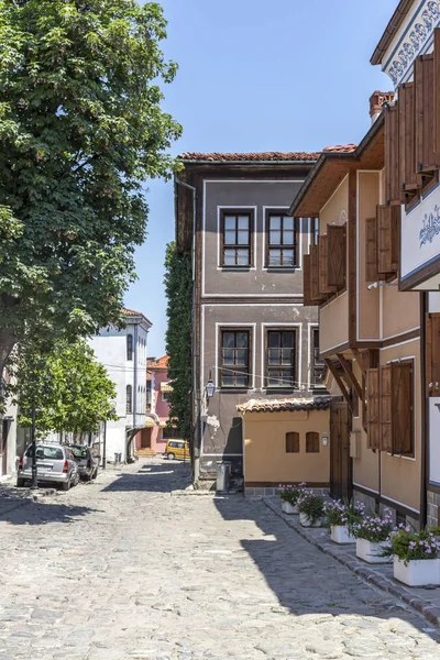 Plovdiv Bulgaria Toukokuu 2019 Katu Yhdeksästoista Vuosisata Talot Arkkitehtonisessa Historiallisessa — kuvapankkivalokuva