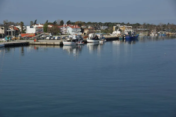 Keramoti Grecia Abril 2016 Barcos Pesca Puerto Keramoti Macedonia Oriental — Foto de Stock