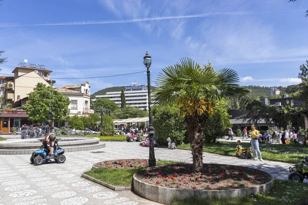 Sandanski Bulgaria Abril 2019 Centro Calle Peatonal Ciudad Sandanski Bulgaria — Foto de Stock