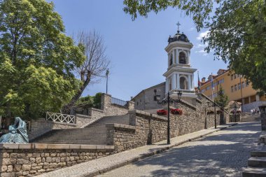 Plovdiv, Bulgaristan-Mayıs 29, 2019: Virgin Mary Doğu Ortodoks Kilisesi, Plovdiv şehir, Bulgaristan