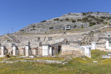Philippi antik bölgesinde antik tiyatro harabeleri, Doğu Makedonya ve Trakya, Yunanistan