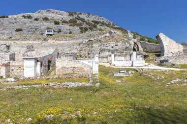 Philippi antik bölgesinde antik tiyatro harabeleri, Doğu Makedonya ve Trakya, Yunanistan