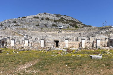 Philippi antik bölgesinde antik tiyatro harabeleri, Doğu Makedonya ve Trakya, Yunanistan