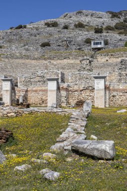 Philippi antik bölgesinde antik tiyatro harabeleri, Doğu Makedonya ve Trakya, Yunanistan