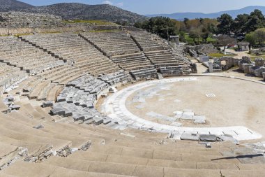 Philippi antik bölgesinde antik tiyatro harabeleri, Doğu Makedonya ve Trakya, Yunanistan
