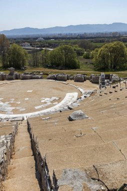 Philippi antik bölgesinde antik tiyatro harabeleri, Doğu Makedonya ve Trakya, Yunanistan